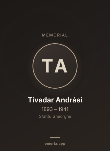 Memorial portrait of Tivadar Andrási