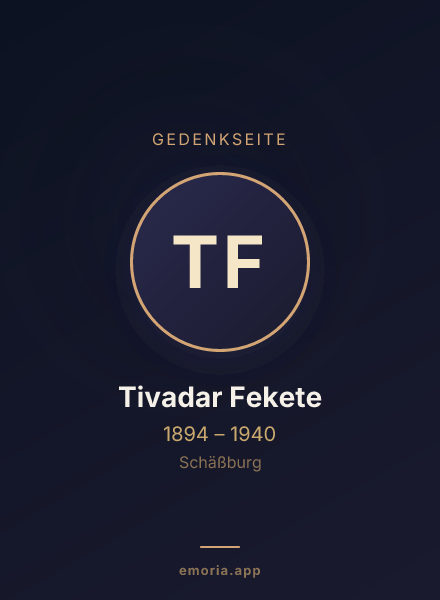 Gedenkportrait von Tivadar Fekete