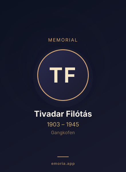 Memorial portrait of Tivadar Filótás