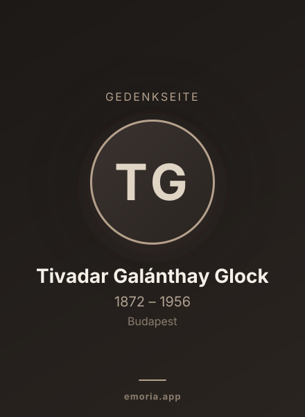 Gedenkportrait von Tivadar Galánthay Glock