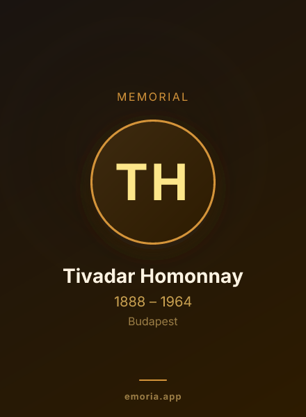 Memorial portrait of Tivadar Homonnay