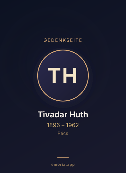 Gedenkportrait von Tivadar Huth