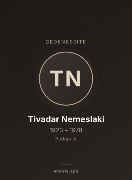 Gedenkportrait von Tivadar Nemeslaki