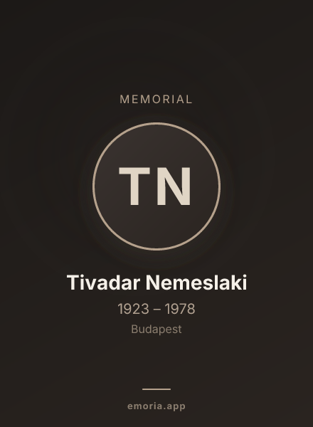 Memorial portrait of Tivadar Nemeslaki