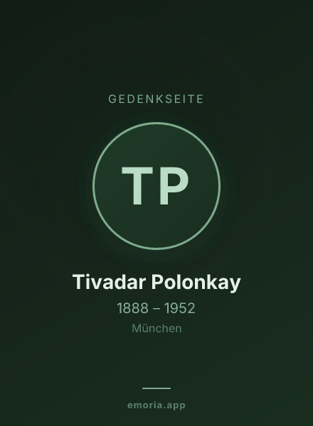 Gedenkportrait von Tivadar Polonkay