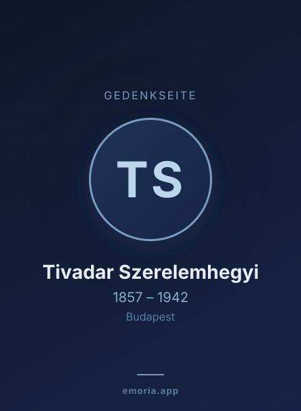 Gedenkportrait von Tivadar Szerelemhegyi