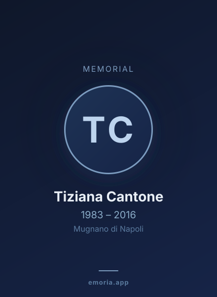 Memorial portrait of Tiziana Cantone