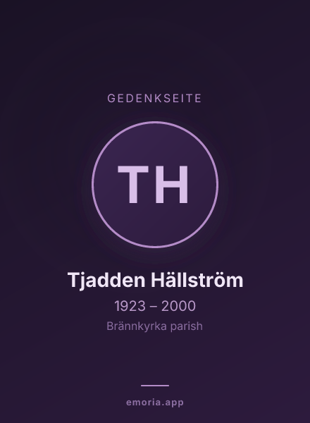 Gedenkportrait von Tjadden Hällström