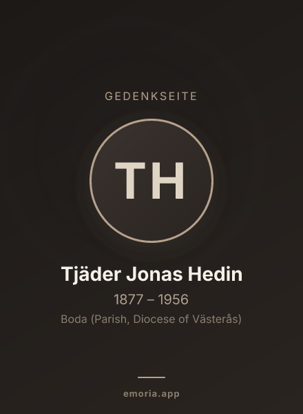 Gedenkportrait von Tjäder Jonas Hedin