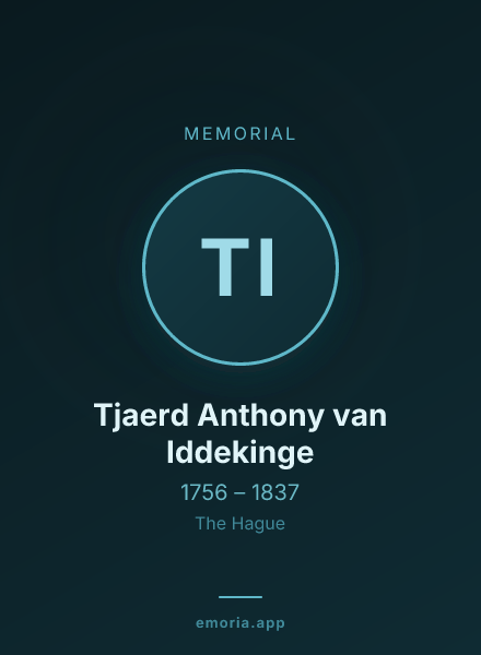 Memorial portrait of Tjaerd Anthony van Iddekinge