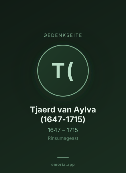 Gedenkportrait von Tjaerd van Aylva (1647-1715)