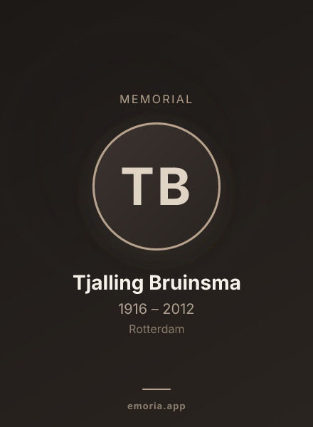 Memorial portrait of Tjalling Bruinsma
