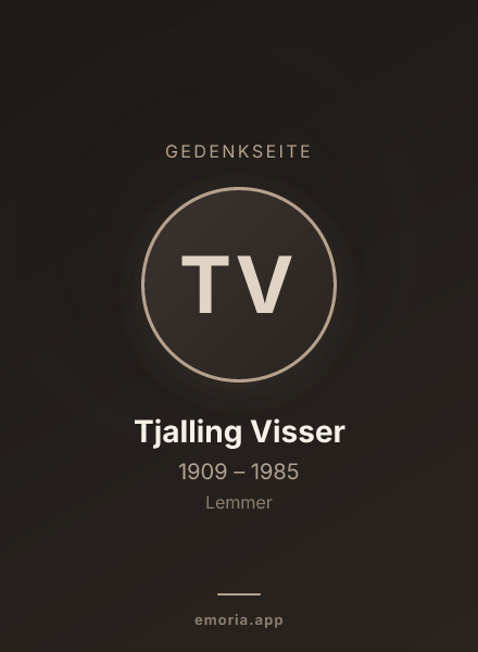 Gedenkportrait von Tjalling Visser