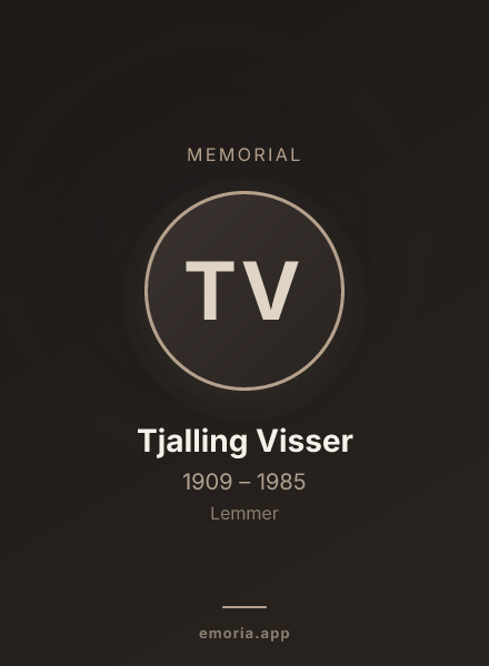 Memorial portrait of Tjalling Visser
