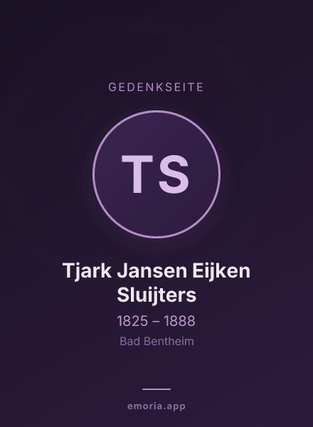 Gedenkportrait von Tjark Jansen Eijken Sluijters