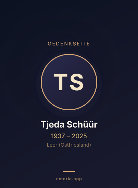 Gedenkportrait von Tjeda Schüür