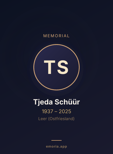 Memorial portrait of Tjeda Schüür