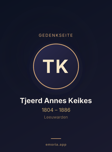 Gedenkportrait von Tjeerd Annes Keikes
