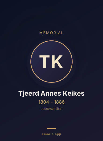 Memorial portrait of Tjeerd Annes Keikes