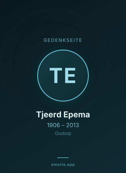 Gedenkportrait von Tjeerd Epema