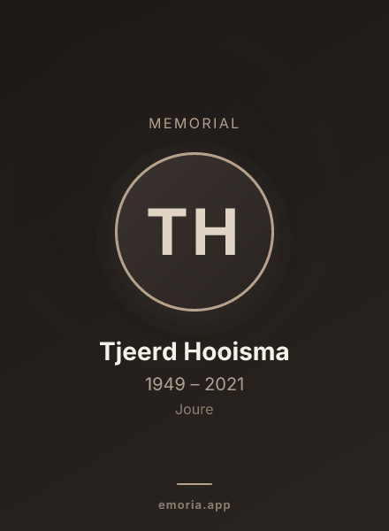 Memorial portrait of Tjeerd Hooisma