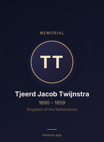 Memorial portrait of Tjeerd Jacob Twijnstra