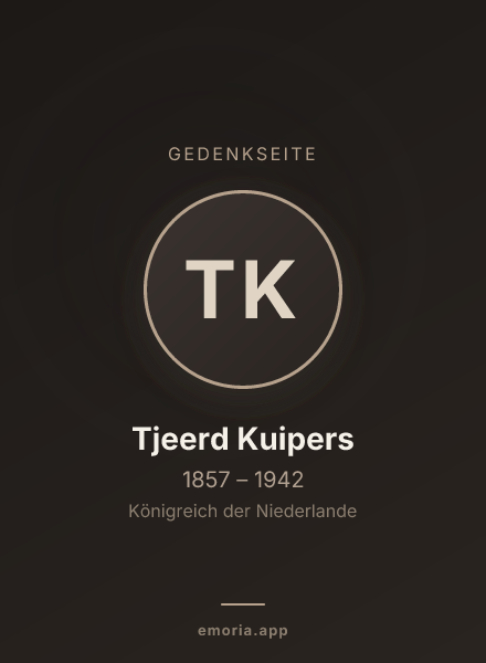 Gedenkportrait von Tjeerd Kuipers