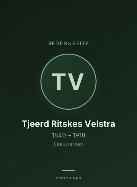 Gedenkportrait von Tjeerd Ritskes Velstra
