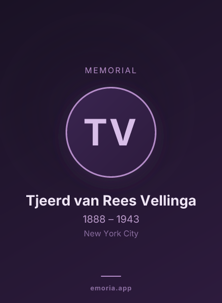 Memorial portrait of Tjeerd van Rees Vellinga