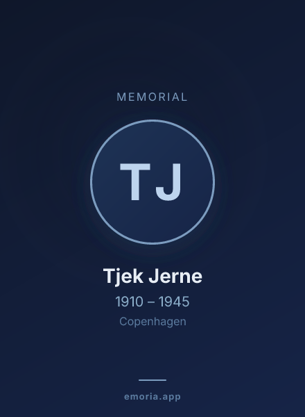 Memorial portrait of Tjek Jerne