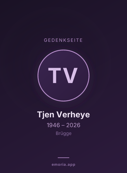 Gedenkportrait von Tjen Verheye