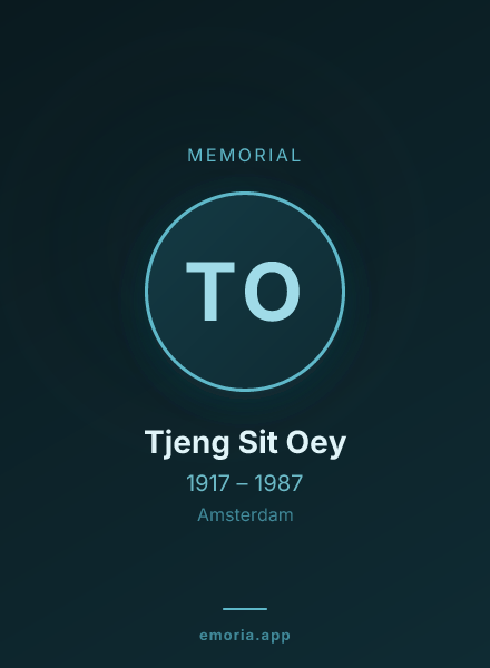 Memorial portrait of Tjeng Sit Oey