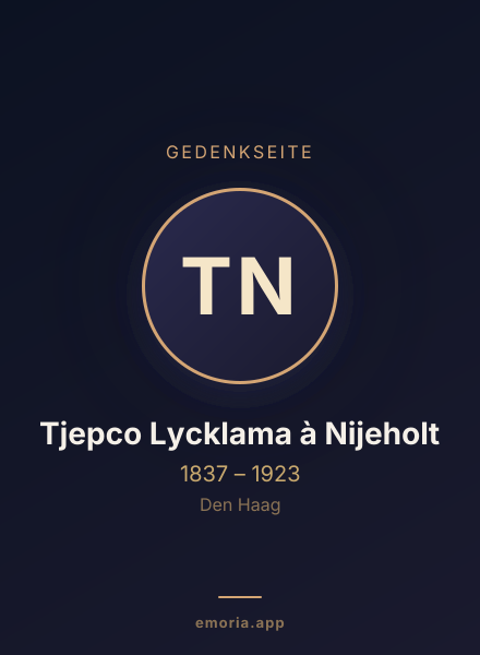 Gedenkportrait von Tjepco Lycklama à Nijeholt