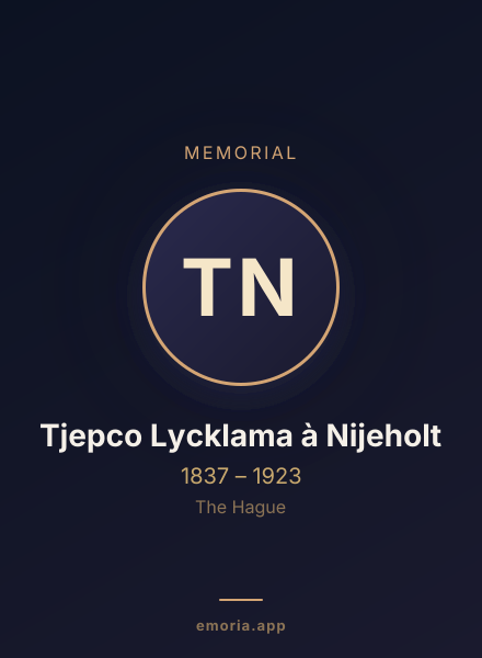 Memorial portrait of Tjepco Lycklama à Nijeholt