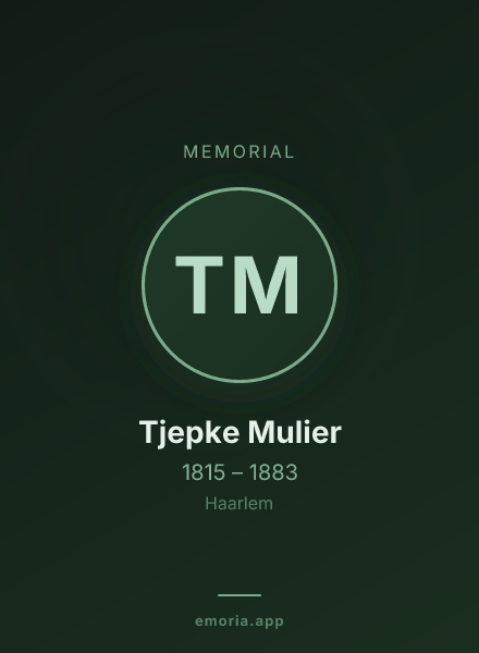 Memorial portrait of Tjepke Mulier