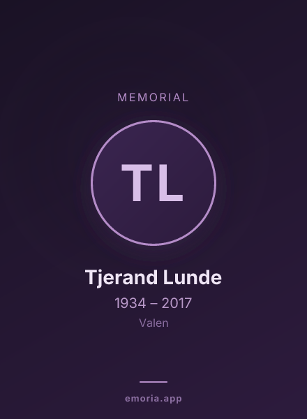 Memorial portrait of Tjerand Lunde
