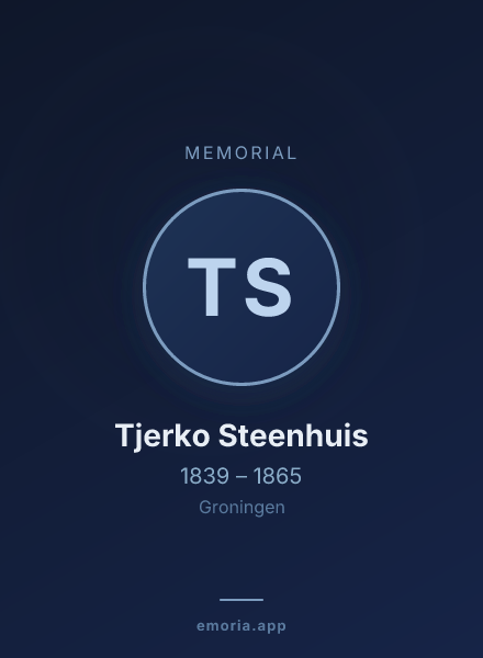 Memorial portrait of Tjerko Steenhuis