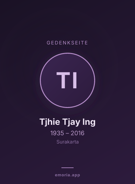 Gedenkportrait von Tjhie Tjay Ing