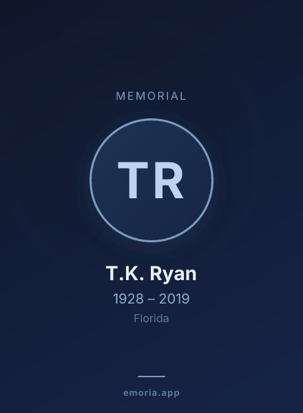 Memorial portrait of T.K. Ryan