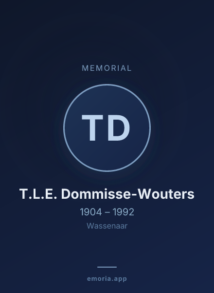 Memorial portrait of T.L.E. Dommisse-Wouters