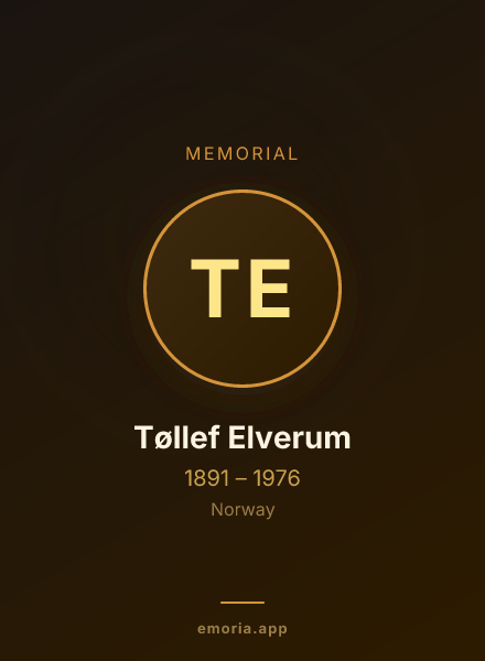 Memorial portrait of Tøllef Elverum