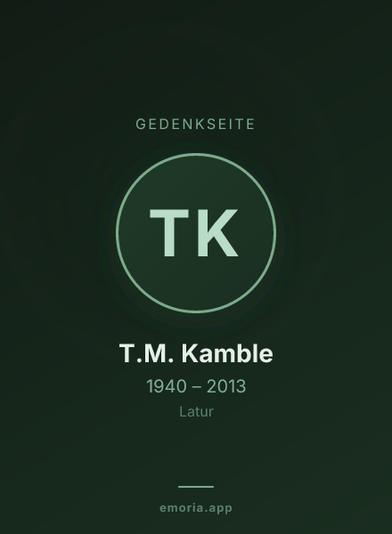 Gedenkportrait von T.M. Kamble