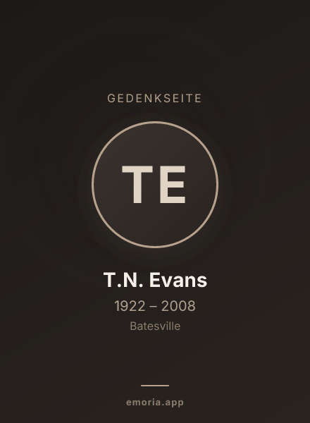 Gedenkportrait von T.N. Evans