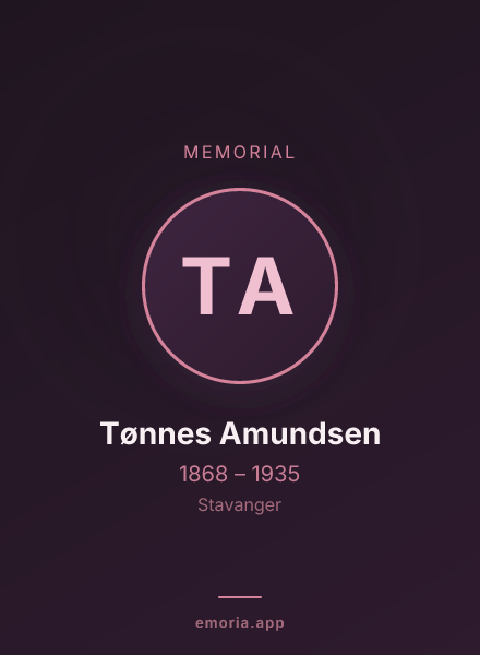 Memorial portrait of Tønnes Amundsen