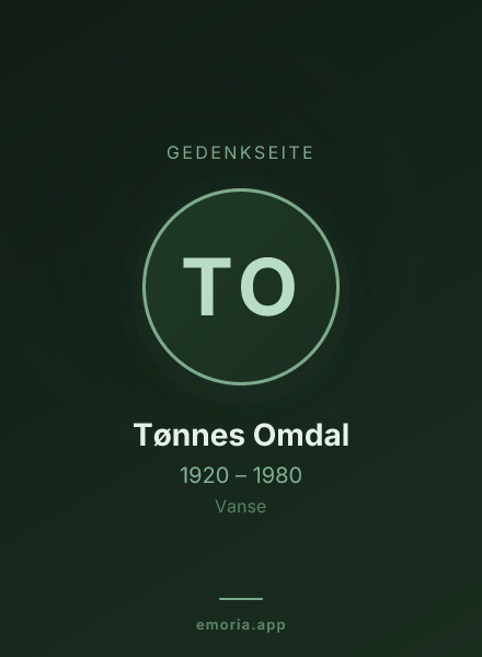 Gedenkportrait von Tønnes Omdal