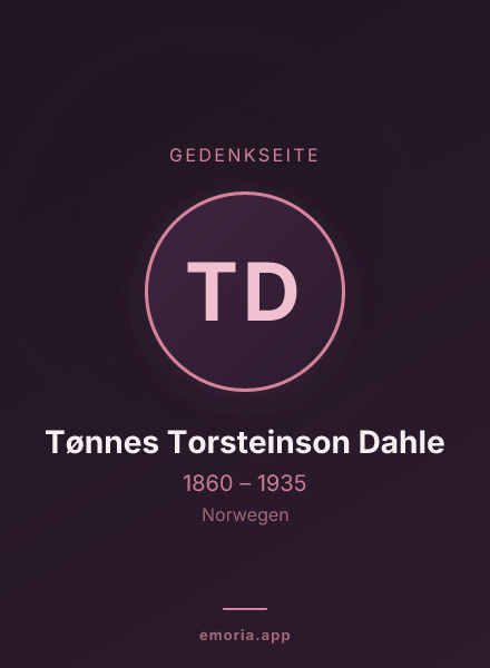 Gedenkportrait von Tønnes Torsteinson Dahle