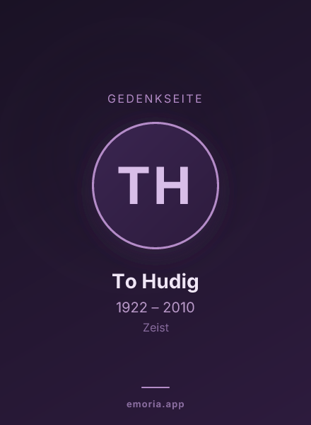 Gedenkportrait von To Hudig