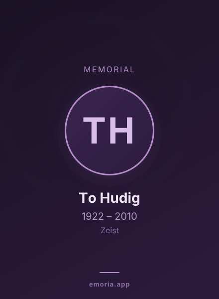 Memorial portrait of To Hudig