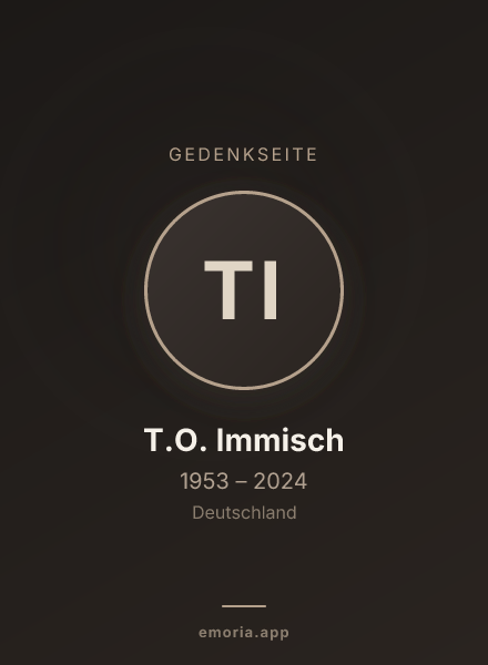 Gedenkportrait von T.O. Immisch