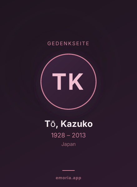 Gedenkportrait von Tō, Kazuko
